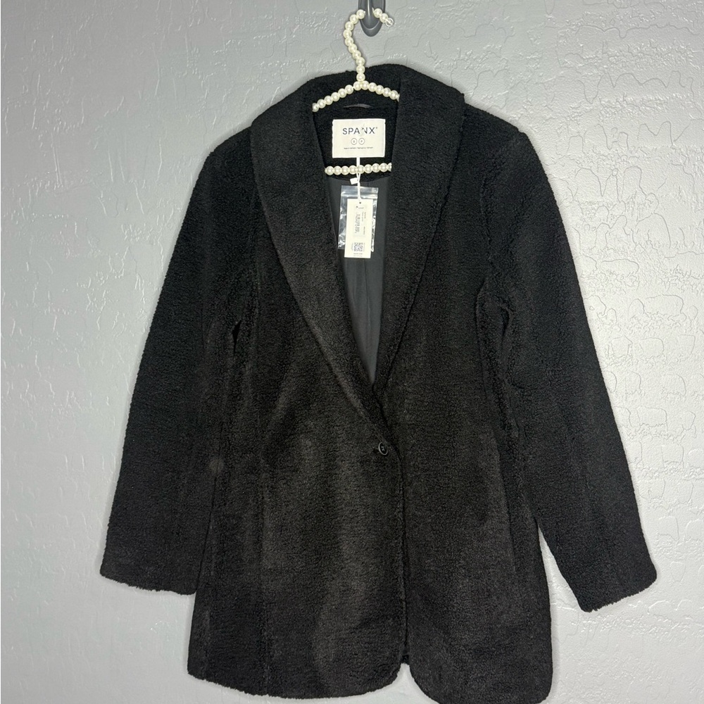Spanx Very Black Fleece Jacket